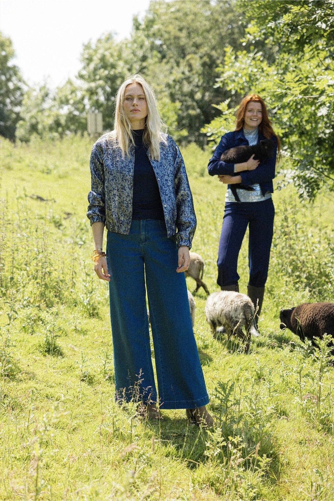 Zusss | Broek van jogger denim mid blue