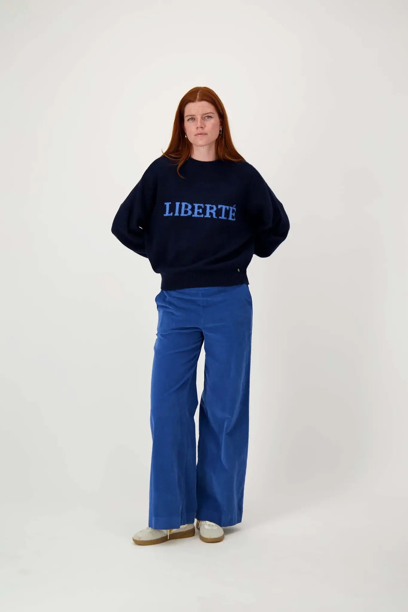 Zusss | Trui met detail navy/sporty blue
