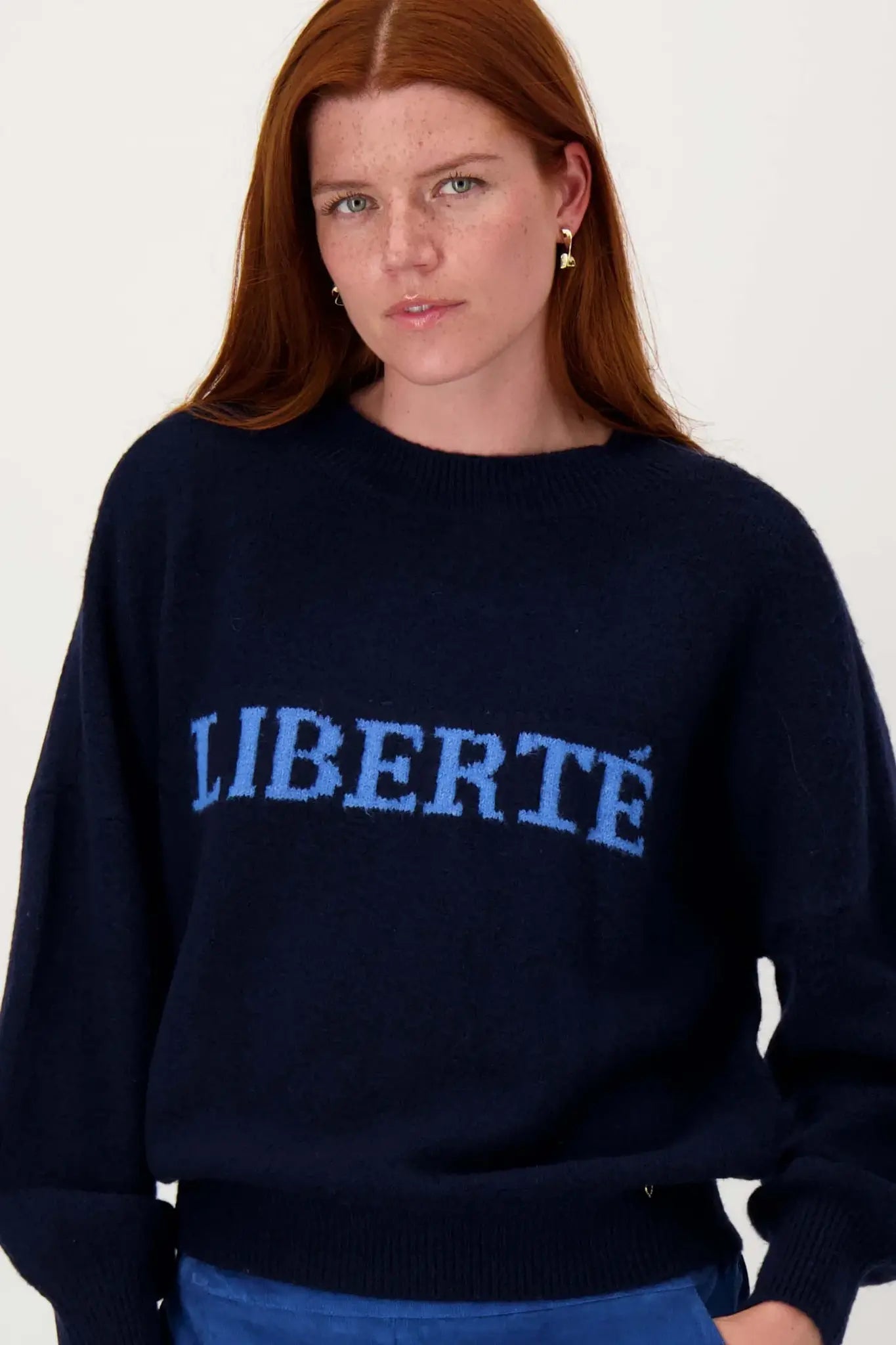 Zusss | Trui met detail navy/sporty blue