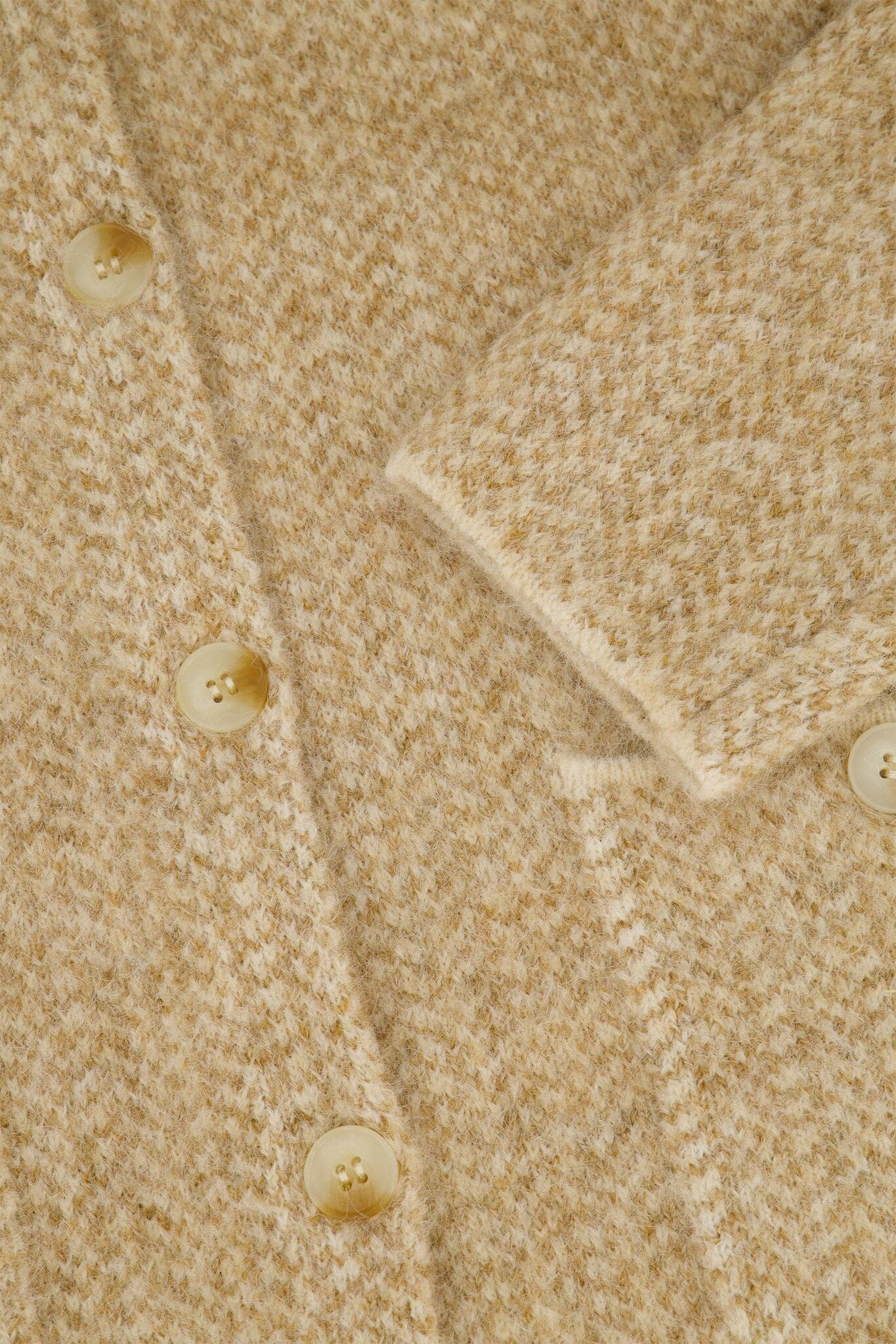 Zusss | Vest jacquard met visgraat structuur beige