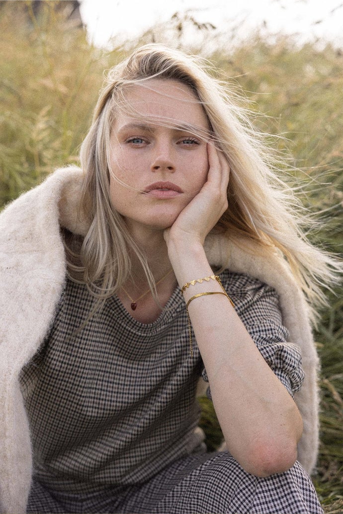 Zusss | Armband plat visgraat goud