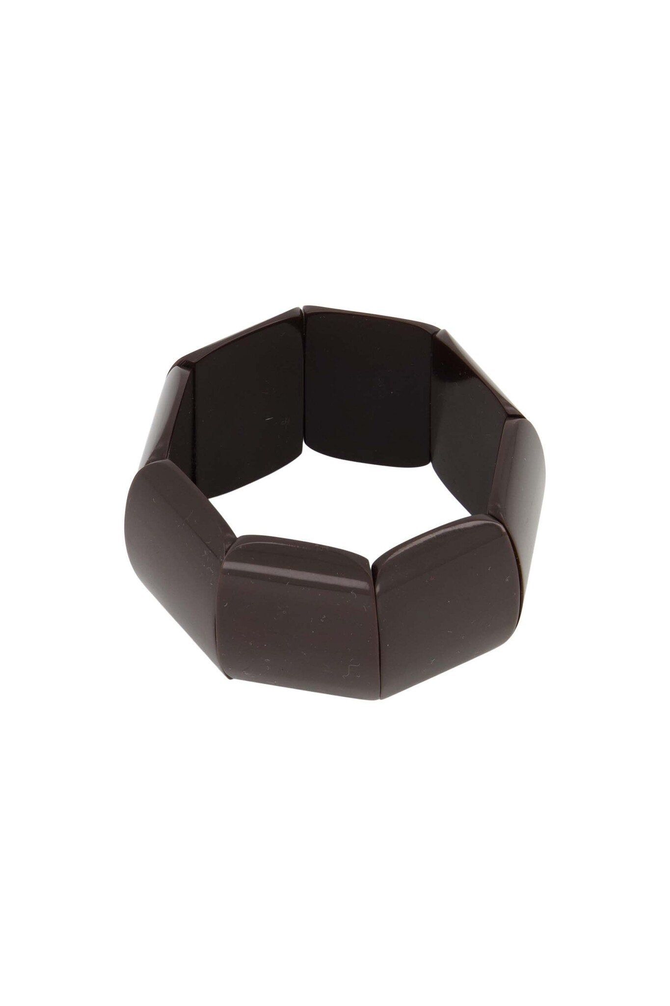 Zusss | Armband brede kralen chocoladebruin