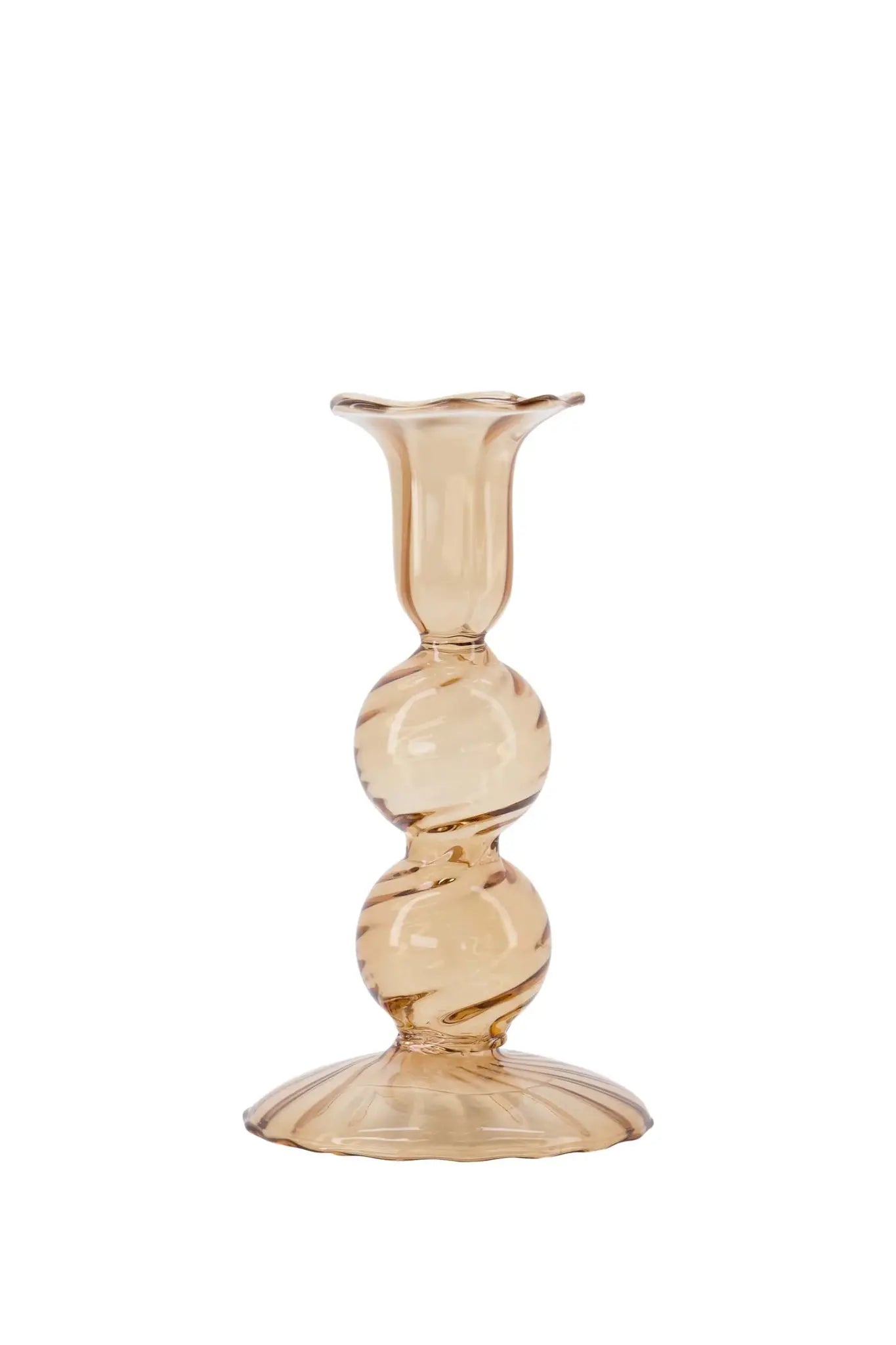 Zusss | Kandelaar glas bolling L bruin