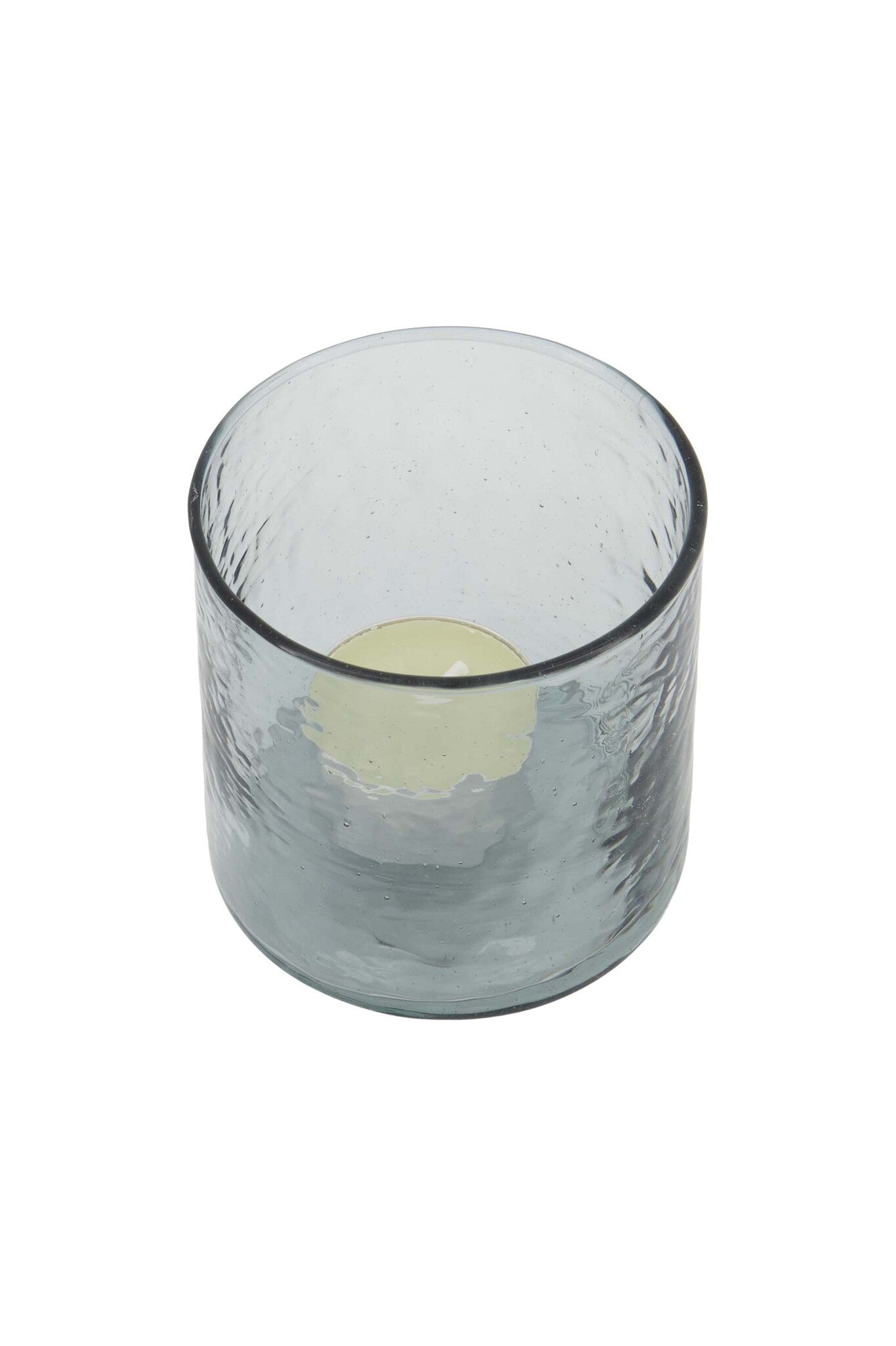Zusss | Waxinelichthouder gehamerd glas grijs
