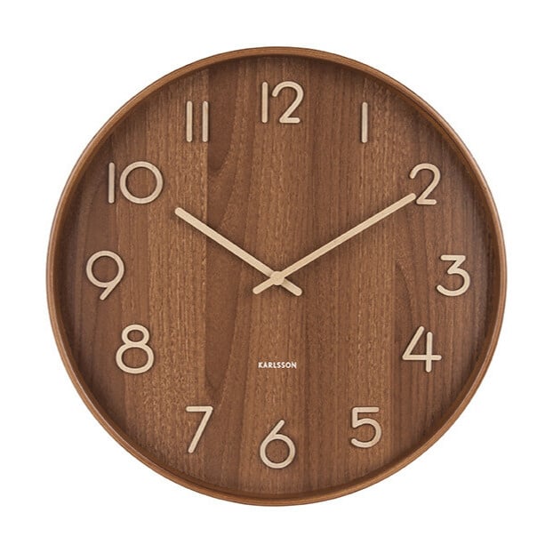 Karlsson | Wandklok Pure donkerbruin 40cm