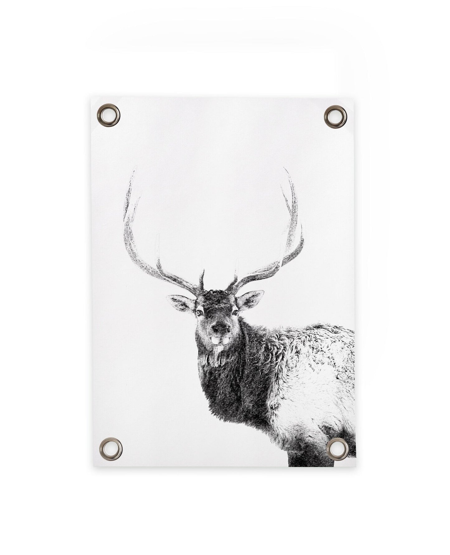 VM | Tuinposter hert zwart wit