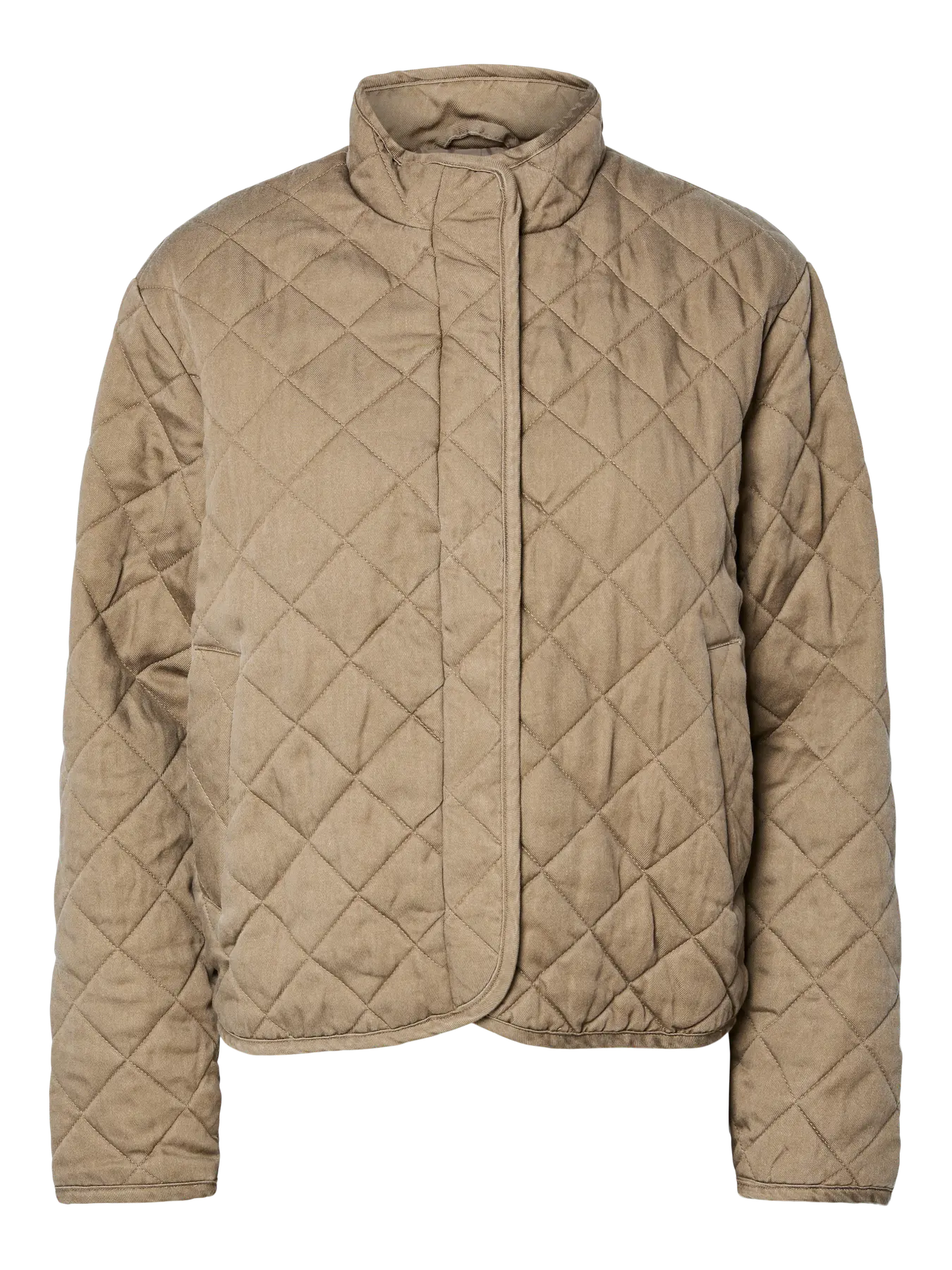Pieces | Kort quilted jasje Jiona greige