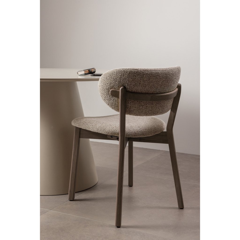 Woood | Eetkamerstoel Udar met houten frame donkerbruin