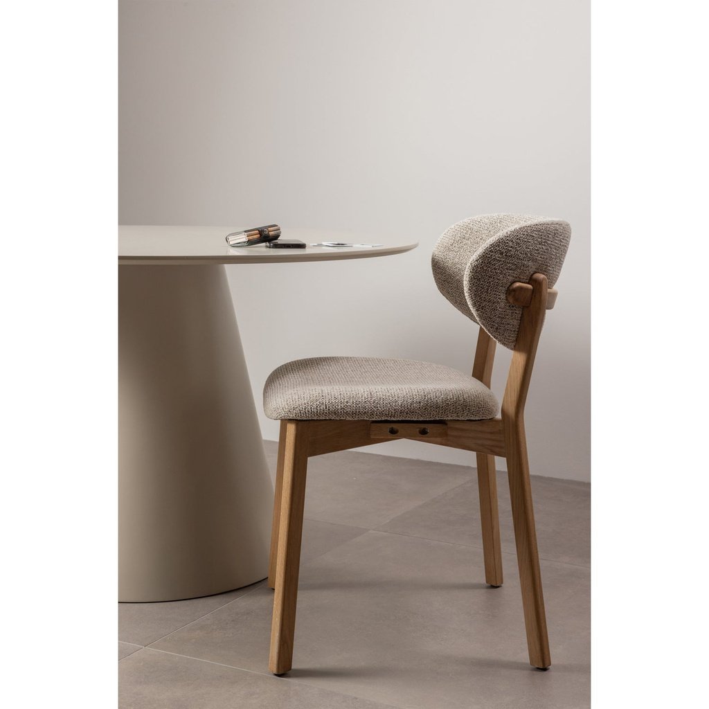 Woood | Eetkamerstoel Udar met houten frame naturel