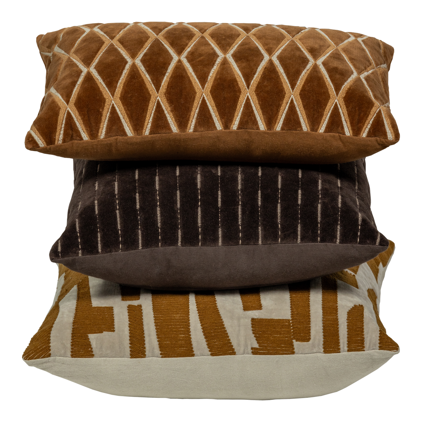 Woood | Kussens Isai set van 3 bruin