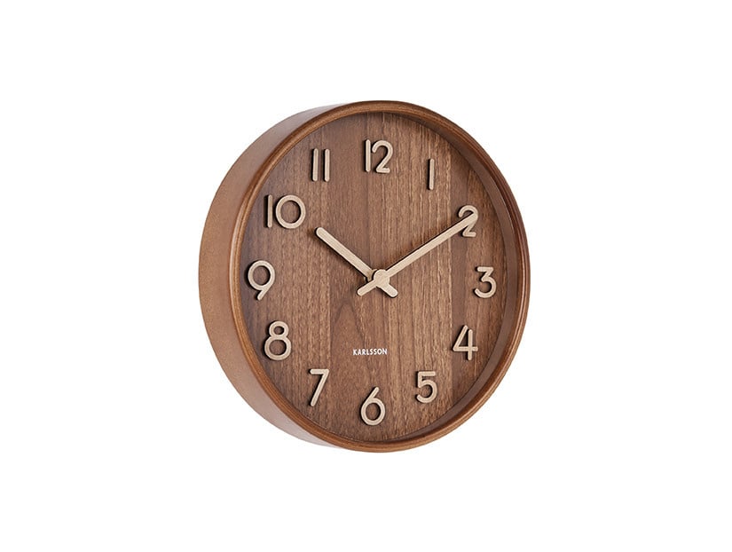 Karlsson | Wandklok Pure donkerbruin 22cm