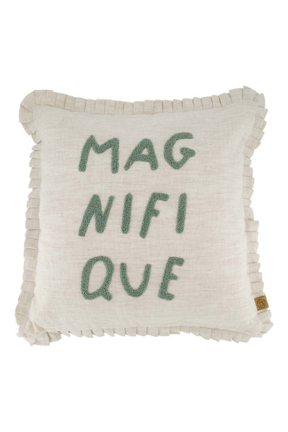 Zusss | Kussen ruffle magnifique 45x45cm peper en zout/grijsblauw