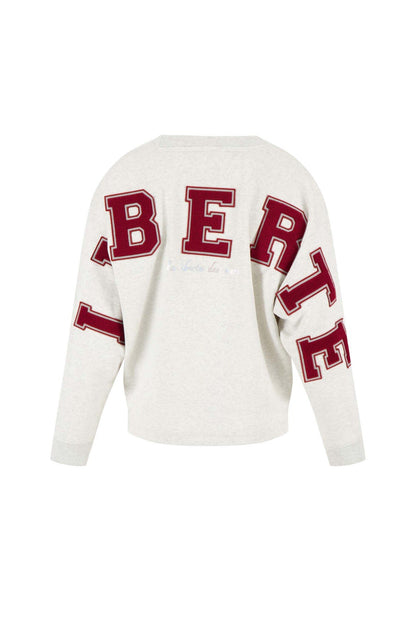 Zusss | Sweater met tekst mid grey/classy red