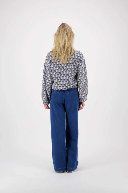 Zusss | Sweater van jacquard stof navy