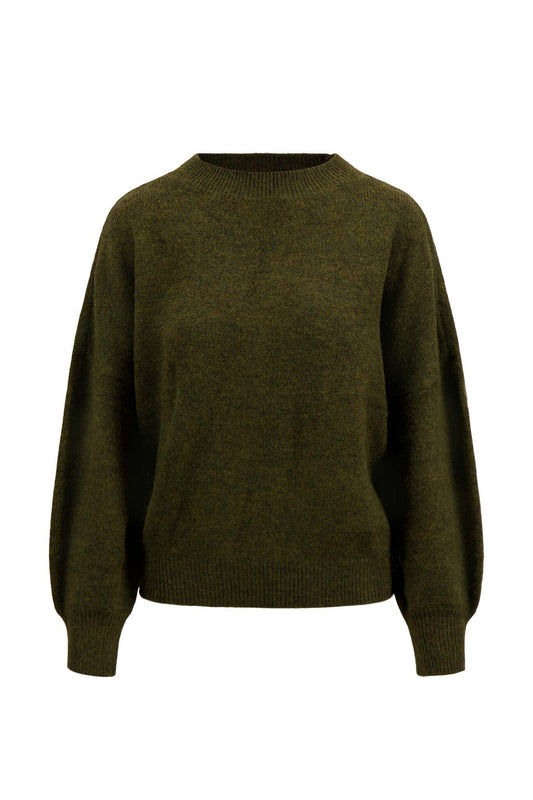 Zusss | Trui met hartje moss green/kit