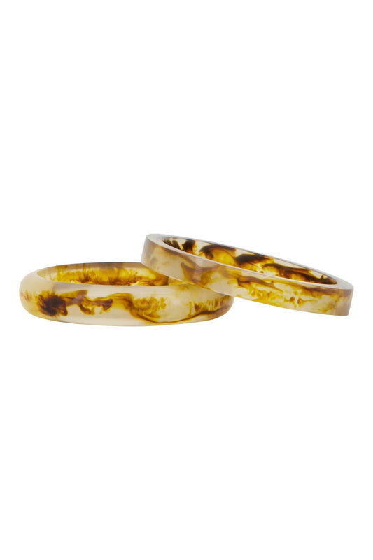 Zusss | Armbanden resin bruin set2
