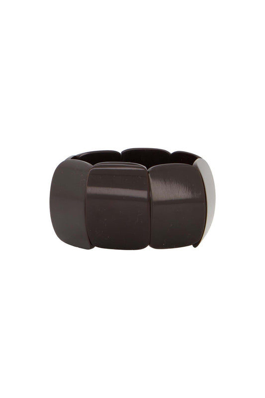 Zusss | Armband brede kralen chocoladebruin