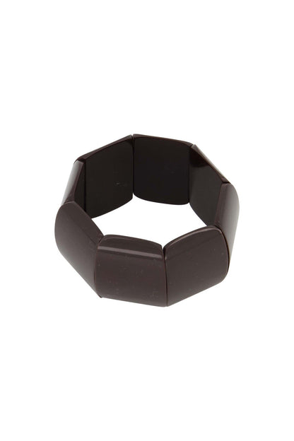 Zusss | Armband brede kralen chocoladebruin