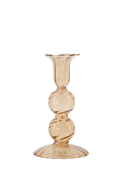 Zusss | Kandelaar glas bolling L bruin