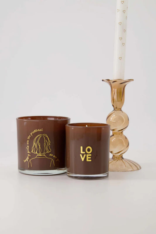 Zusss | Kandelaar glas bolling L bruin