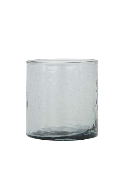 Zusss | Waxinelichthouder gehamerd glas grijs