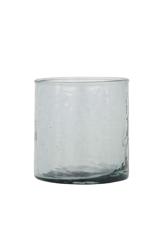 Zusss | Waxinelichthouder gehamerd glas grijs