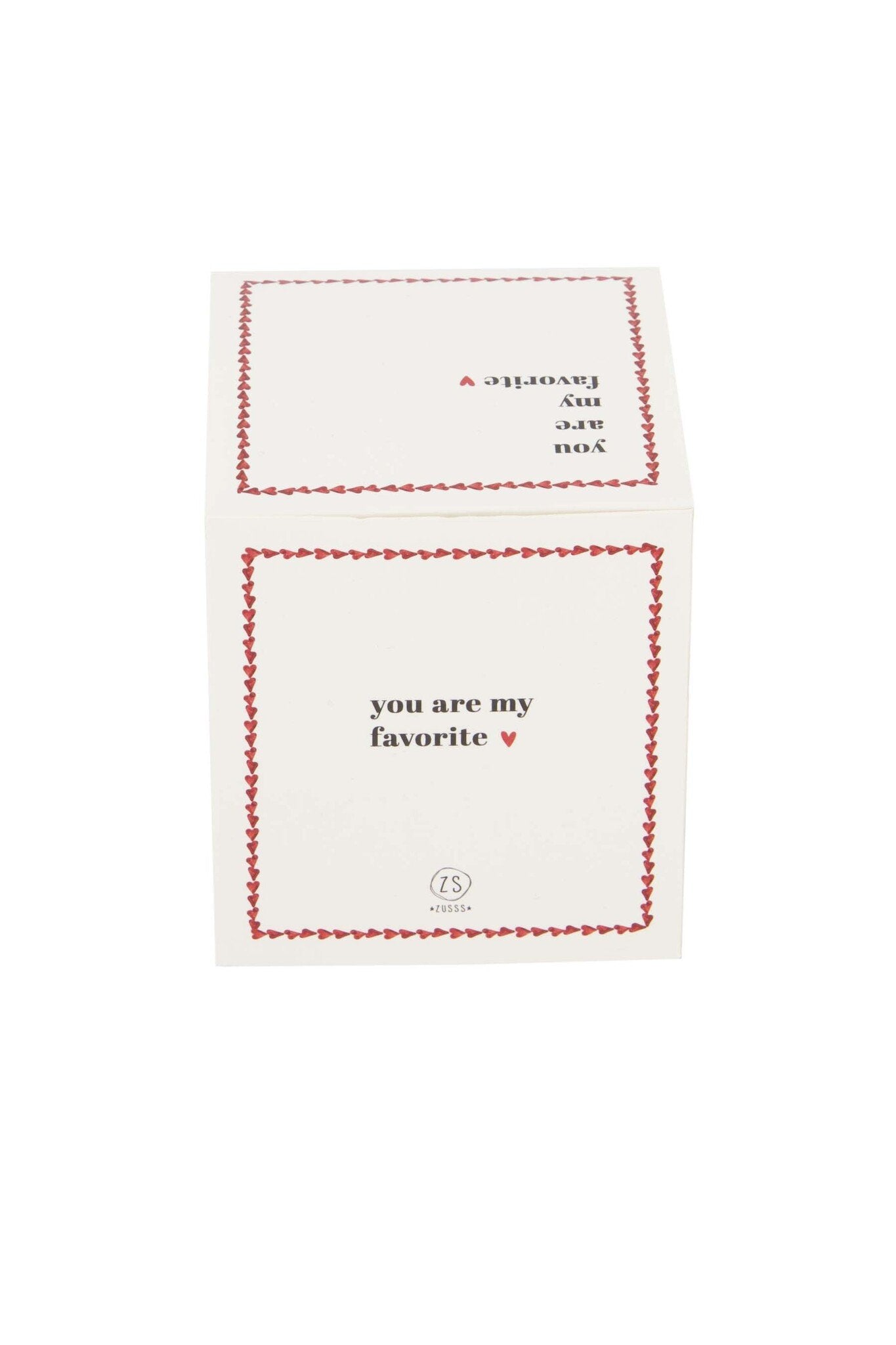 Zusss | Geurkaars keramiek in doosje favorite wit/rood