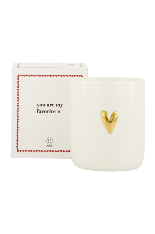Zusss | Geurkaars keramiek in doosje favorite wit/rood