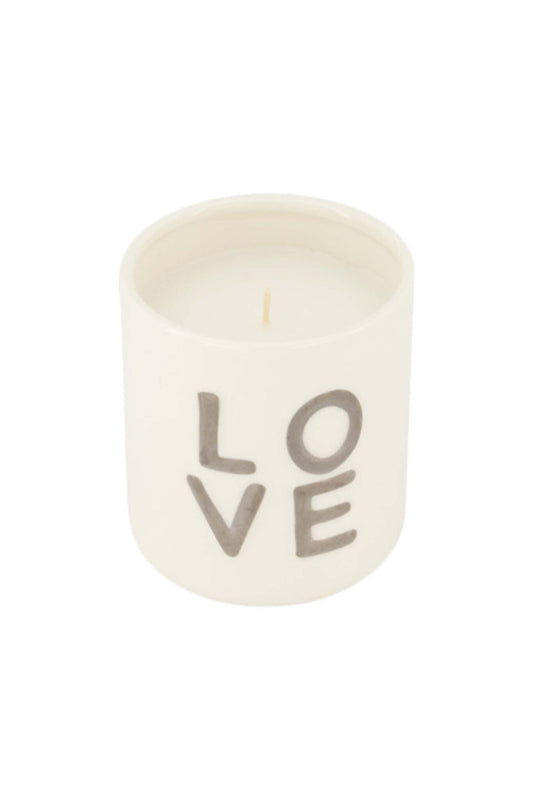 Zusss | Geurkaars keramiek love wit/zilver