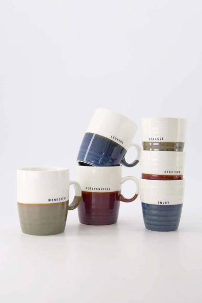Zusss | Koffiemok sparkle wit/donkergroen