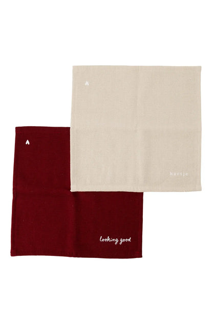 Zusss | Vaatdoekjes hartje zand/port set van 2