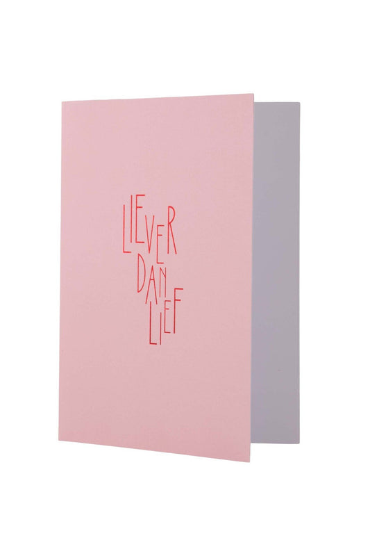Zusss | Wenskaart liever dan lief roze/rood