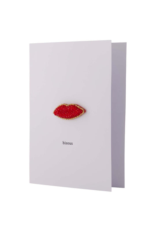 Zusss | Wenskaart kusje broche rood
