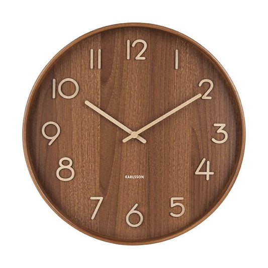 Karlsson | Wandklok Pure donkerbruin 40cm
