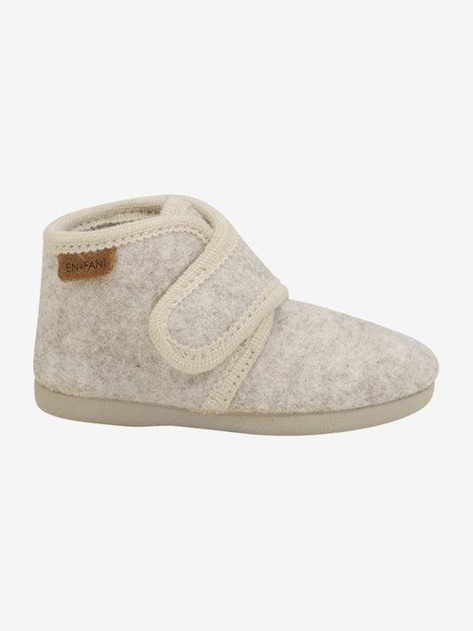 Enfant | Sloffen wol Velcro zand melange