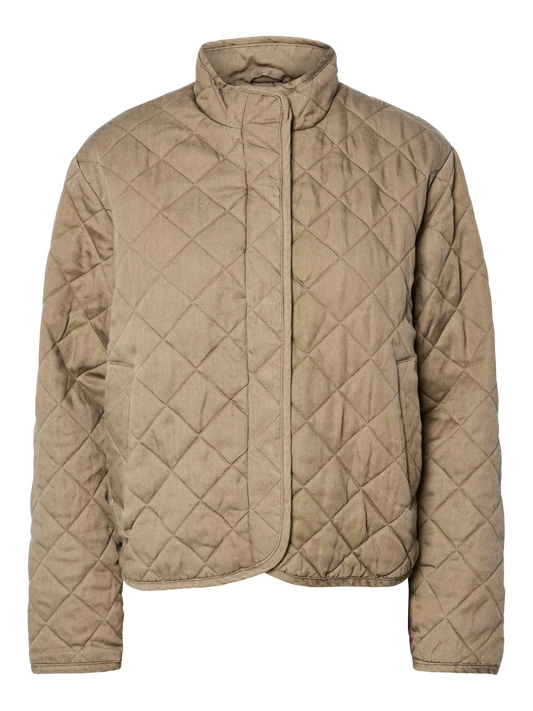 Pieces | Kort quilted jasje Jiona greige