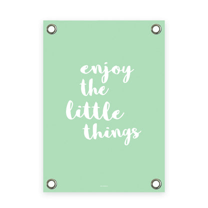 VM | Tuinposter groen wit enjoy the little things