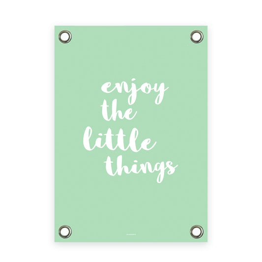 VM | Tuinposter groen wit enjoy the little things