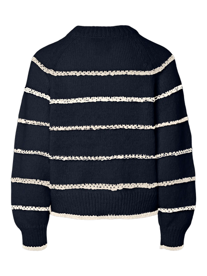 Pieces | Trui Nelia donker blauw met streep