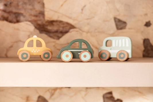 Jollein | Houten auto op wielen set van 3