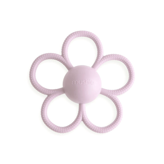 Mushie | Bijtspeeltje met rammelaar Daisy lila