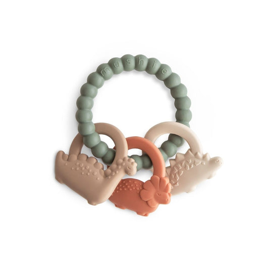Mushie | Bijtring dino groen