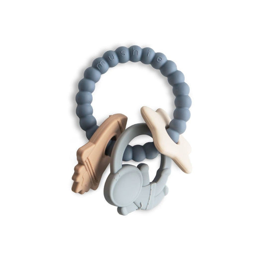 Mushie | Bijtring space blauw