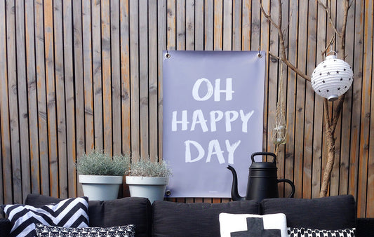 VM | Tuinposter happy day paars wit
