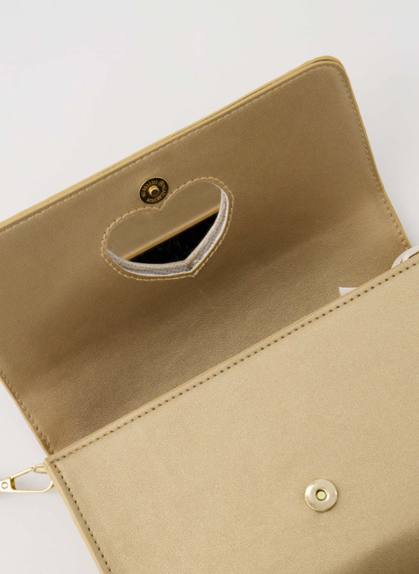 Zusss | Handtas met hart spiegel champagne/goud