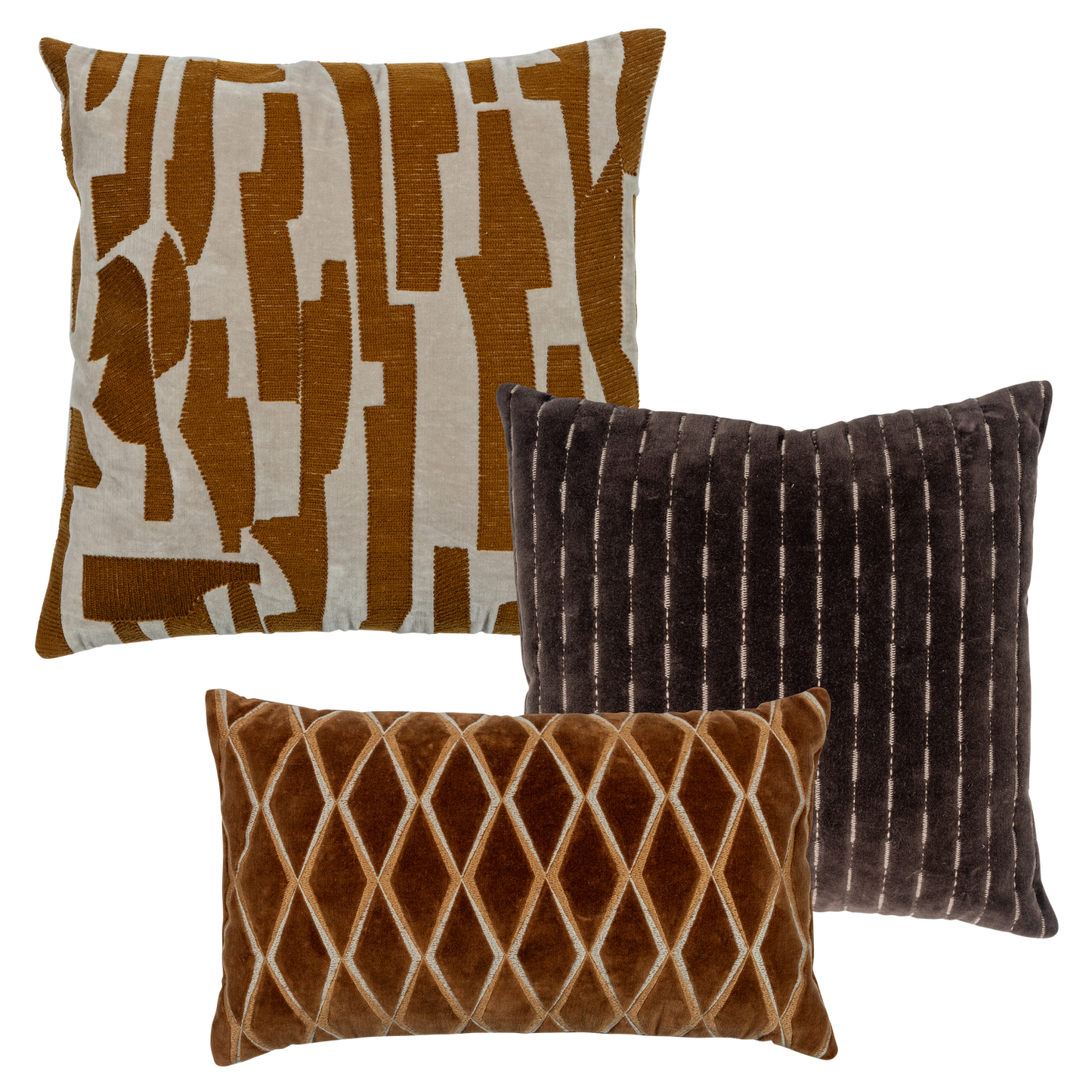 Woood | Kussens Isai set van 3 bruin