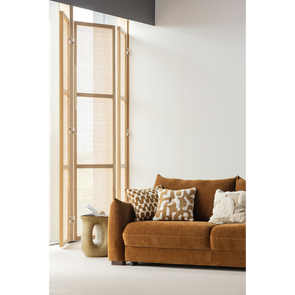 Woood | Kussenset Fayden chenille bruin naturel - set van 3