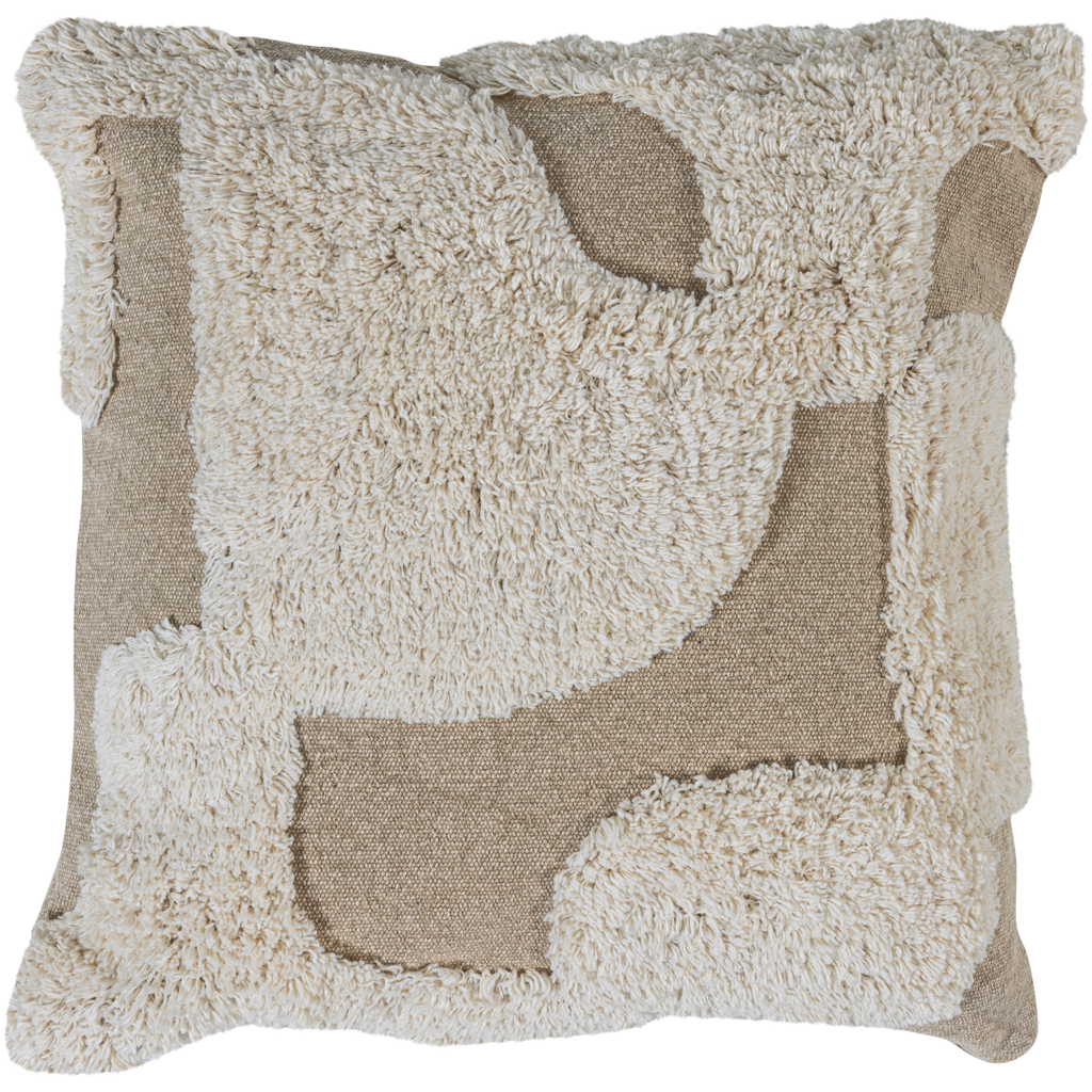 Woood | Kussenset Fayden chenille bruin naturel - set van 3