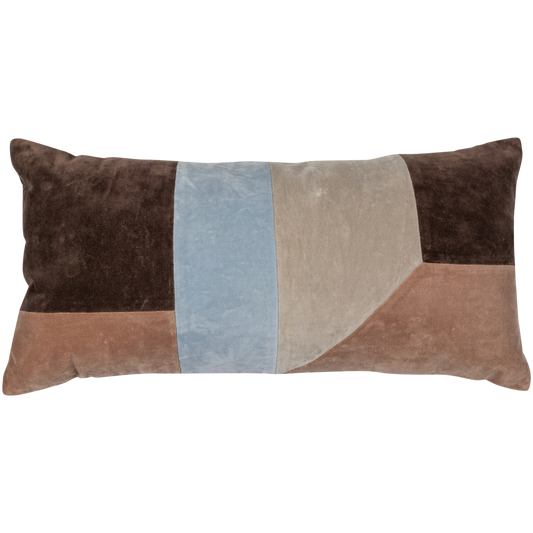 Woood | Kussenset Laon velvet naturel blauw - set van 3