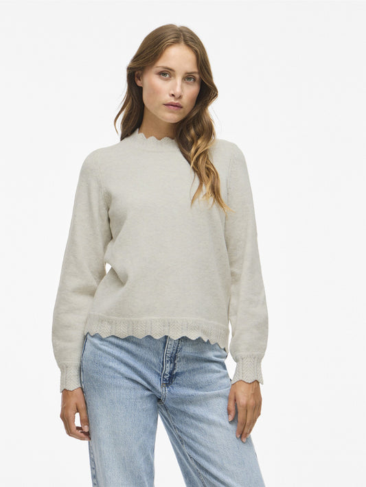 Vila | Trui Nikolina light naturel melange NOOS